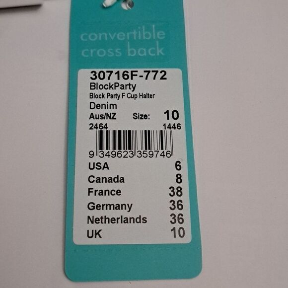 Seafolly  Bikini Top Blue  Block Party‎ - Picture 6 of 6